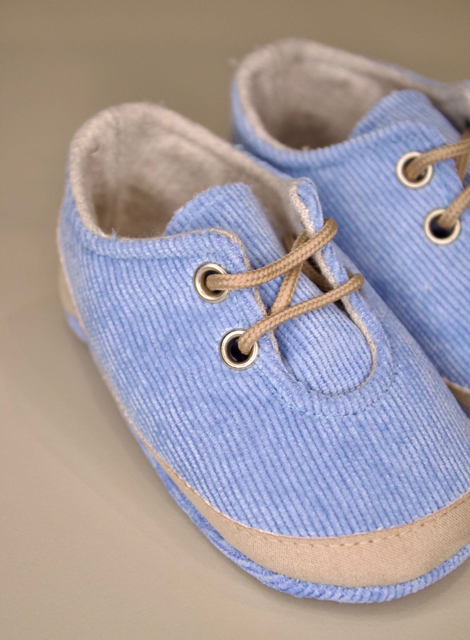 Scarpette Azzurre e Beige con lacci - Marlù