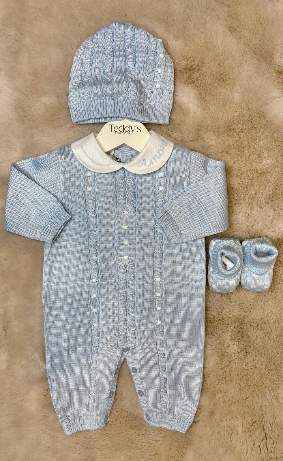 Completo 3pz azzurro polvere - Marlù