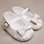 Scarpette Bianche con Punti Luce e Fiocchetto - Minù