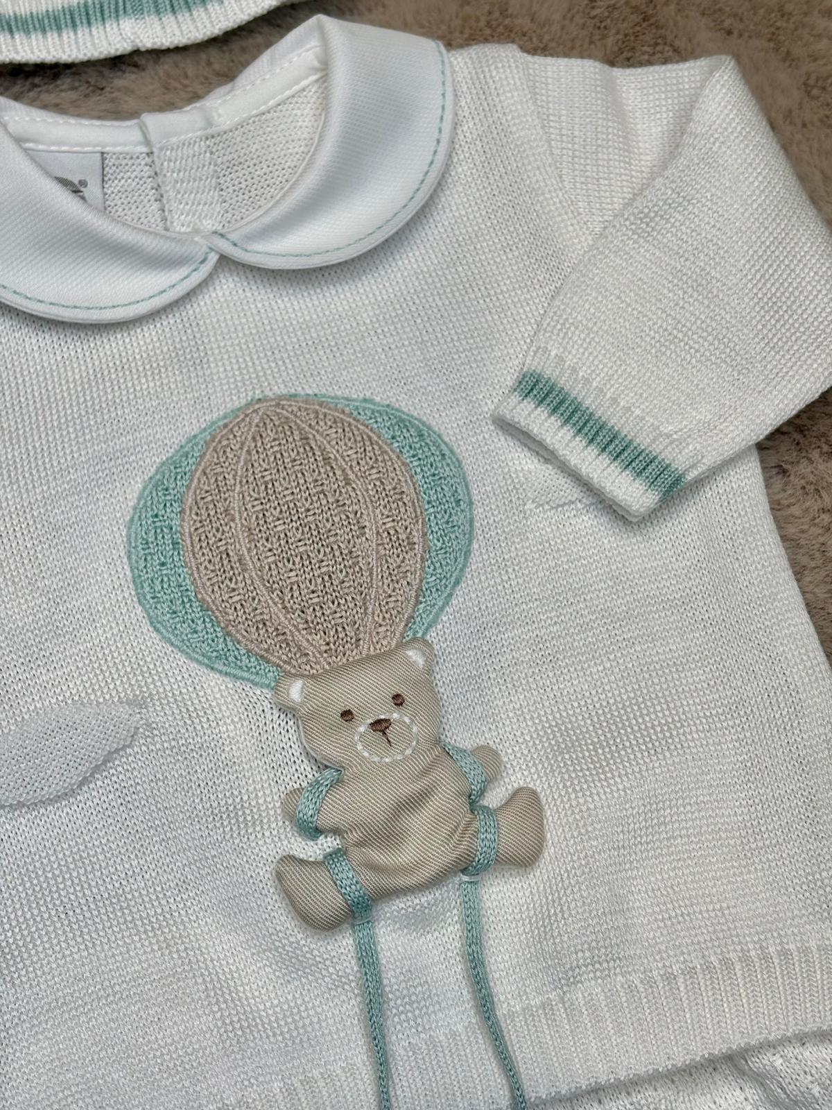 Set 4pz Tema "Mongolfiera" Verde Salvia - Marlù