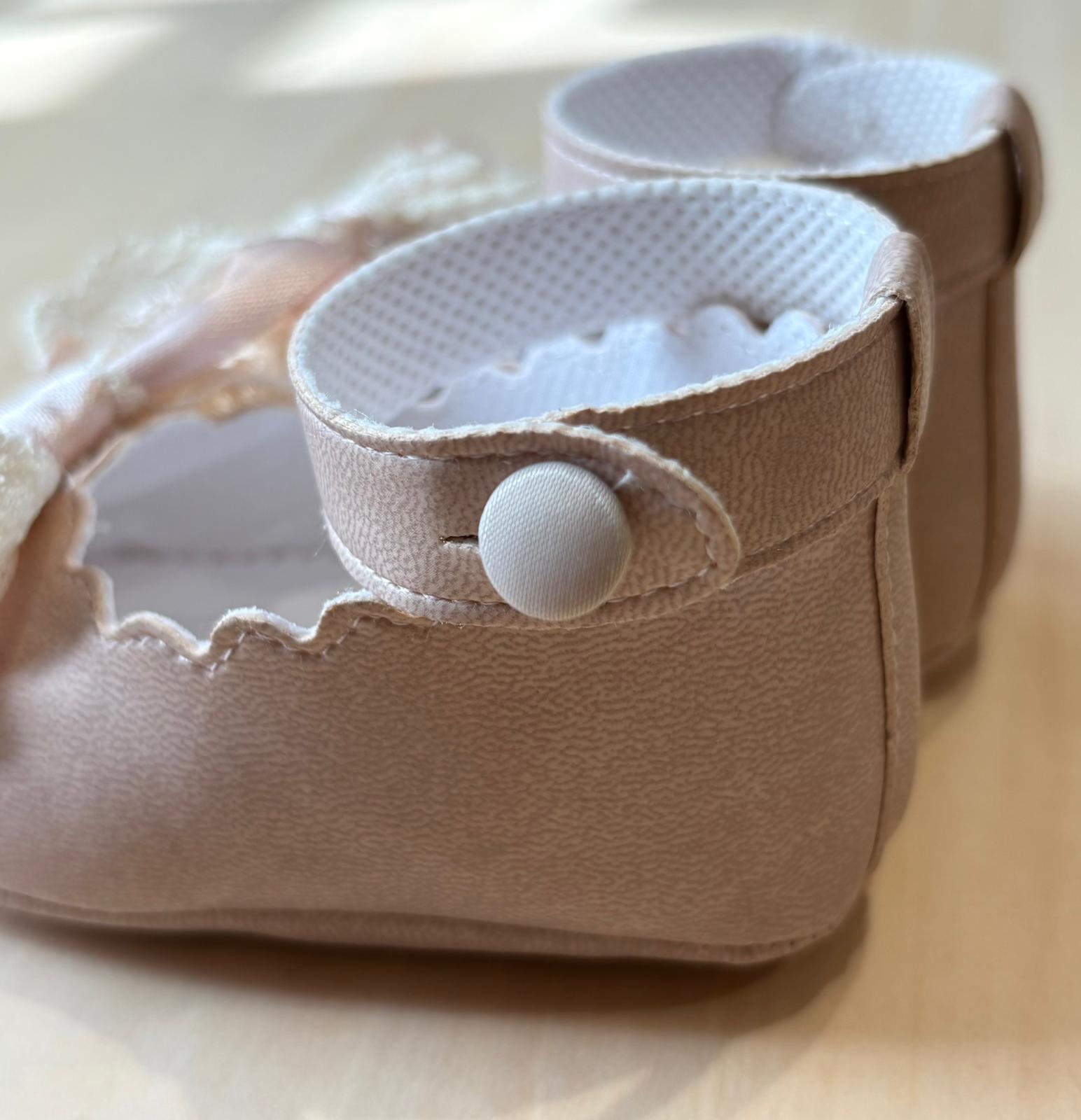 Ballerine Cerimonia con fiocco in pizzo e cinturino alla caviglia - Marlù