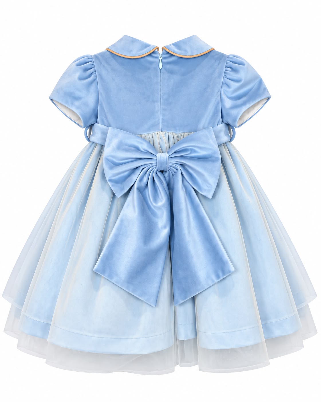 Vestitino Cerimonia Azzurro con Maxi Fiocco - La Sartoria dei Piccoli