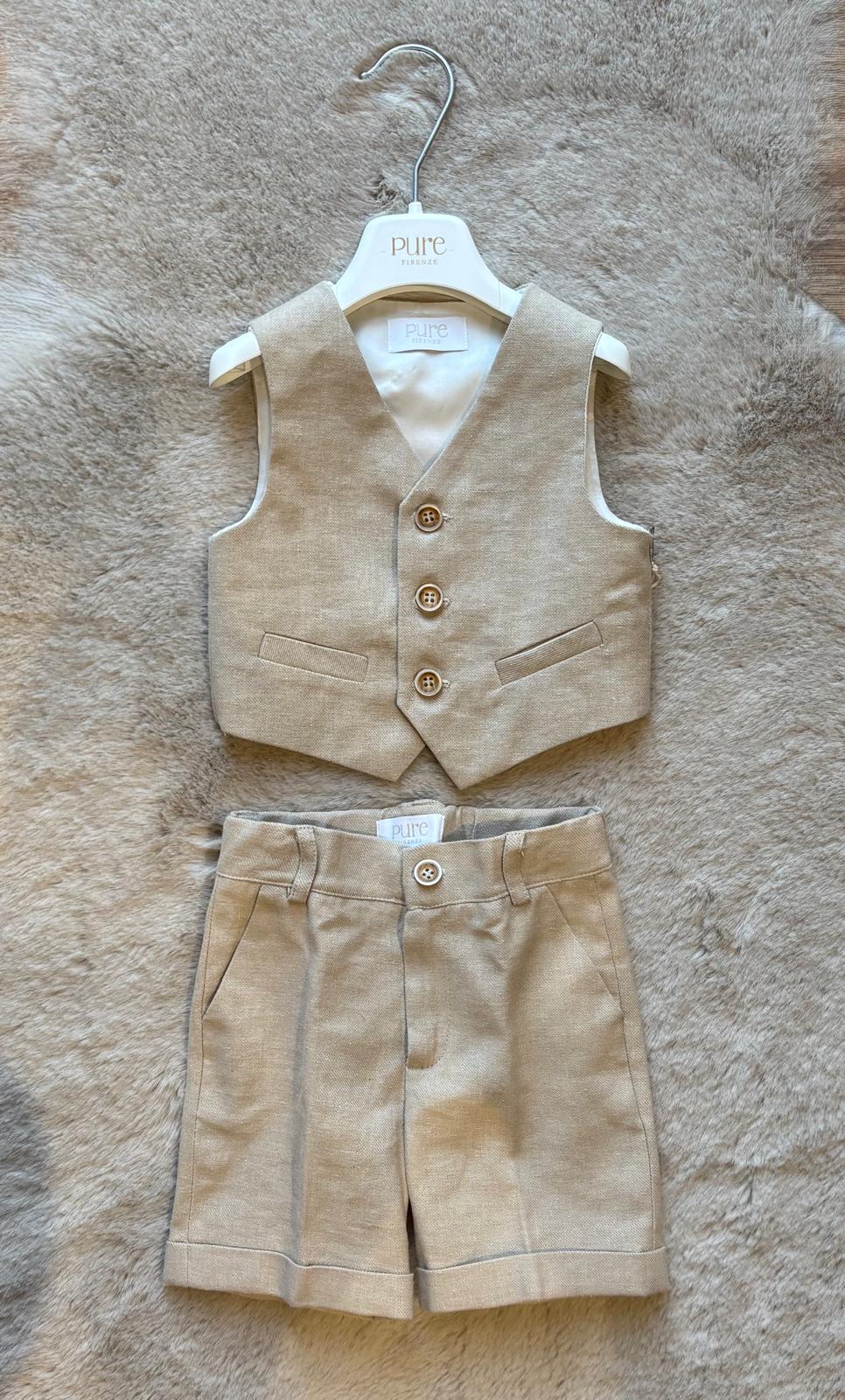 Completo Cerimonia Gilet e Pantalone Tortora - PURE Firenze