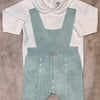 Completo 4Pz salopette e body verde salvia - Marlù