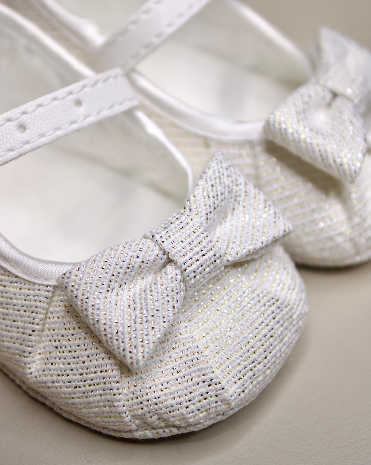 Scarpette Bianche con Punti Luce e Fiocchetto - Minù