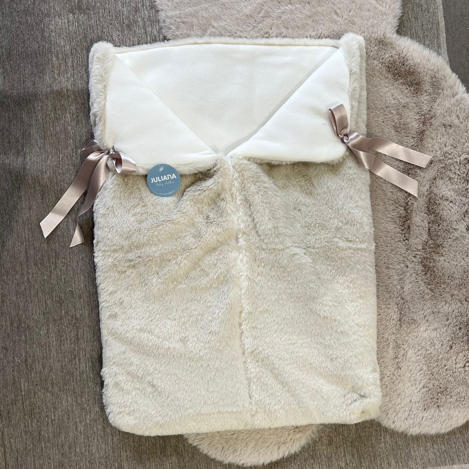 Baby sacco beige in misto lana - Juliana