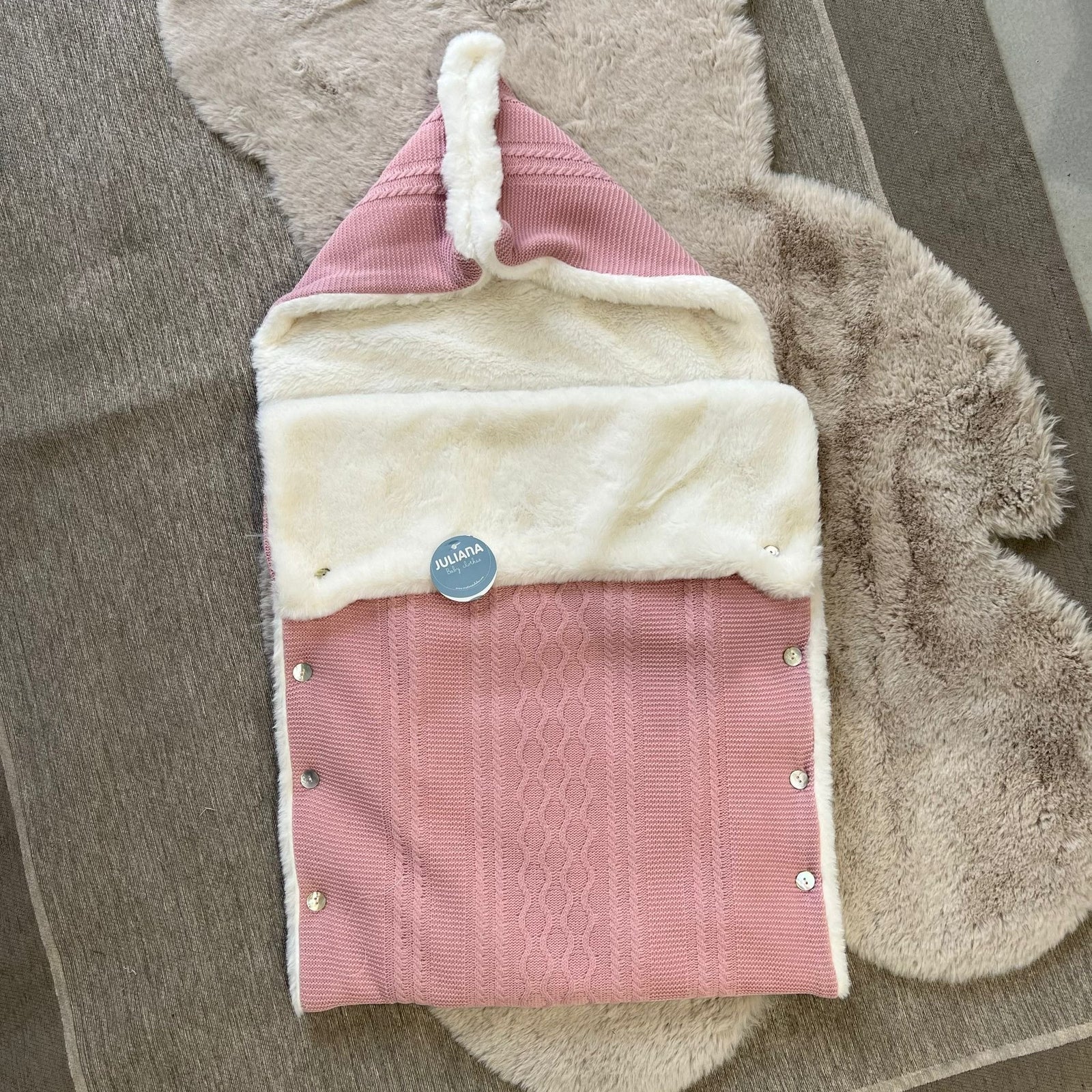 Baby sacco rosa in misto lana - Juliana