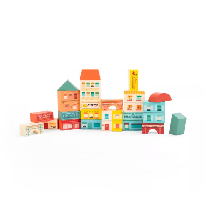 Blocchi da costruzione del villaggio 34 pezzi - Moulin Roty