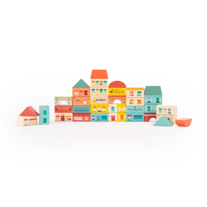 Blocchi da costruzione del villaggio 34 pezzi - Moulin Roty