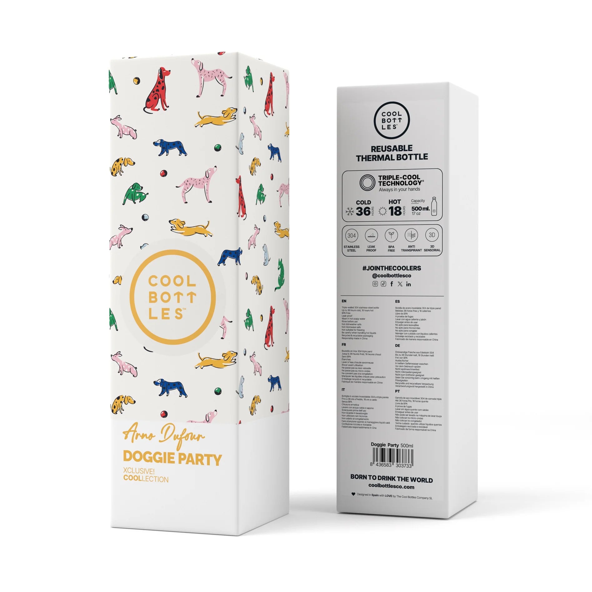 Borraccia Doggie Party 500ml - Cool Bottles