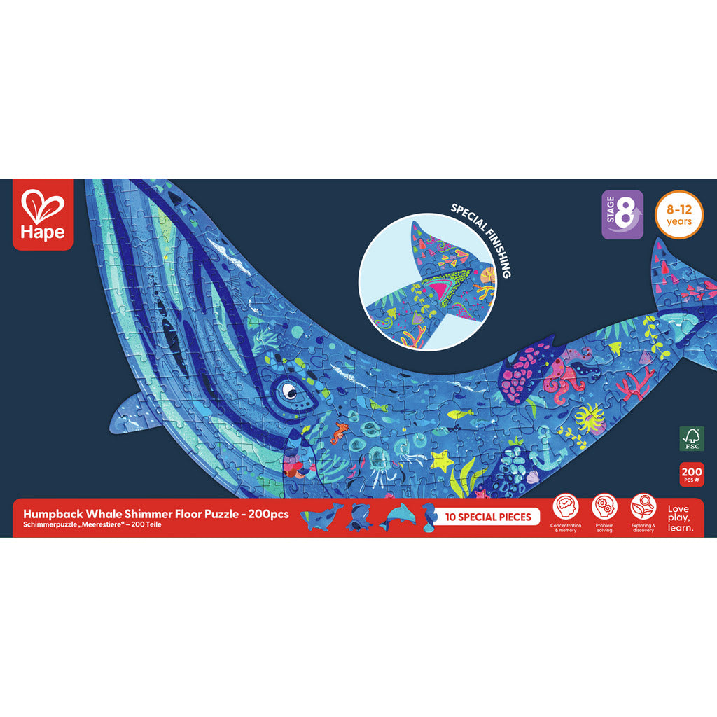 Puzzle megattera - 200 pezzi - Hape