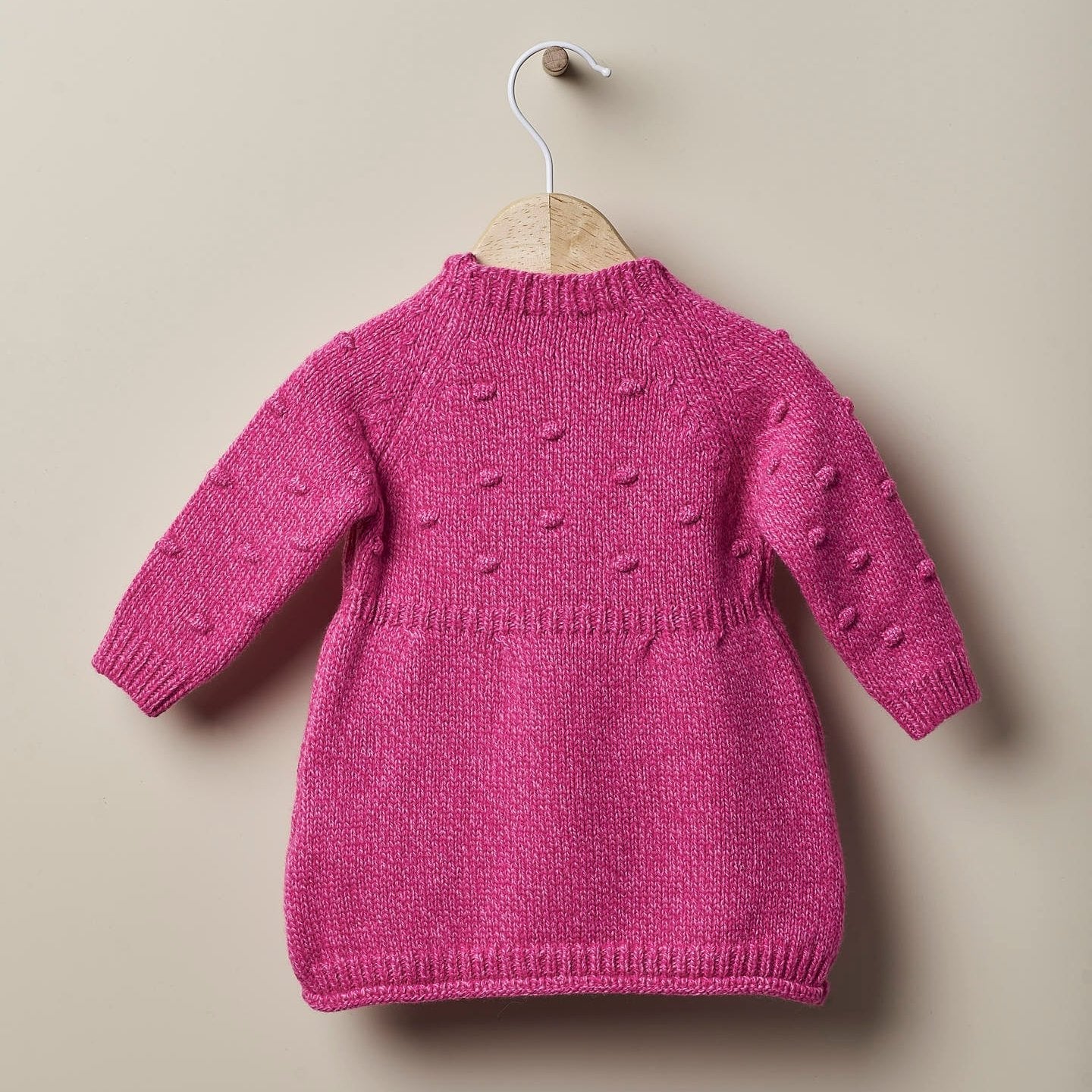 abito bimba fucsia invernale wedoble in lana e cashmere