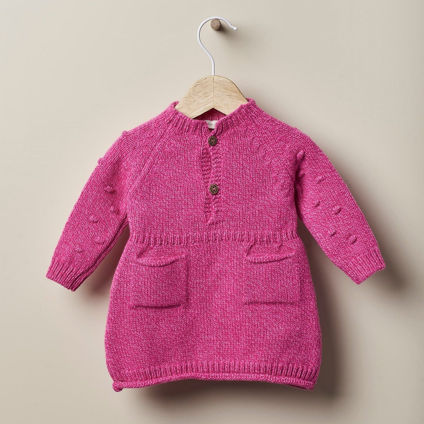 abito bimba fucsia invernale wedoble in lana e cashmere
