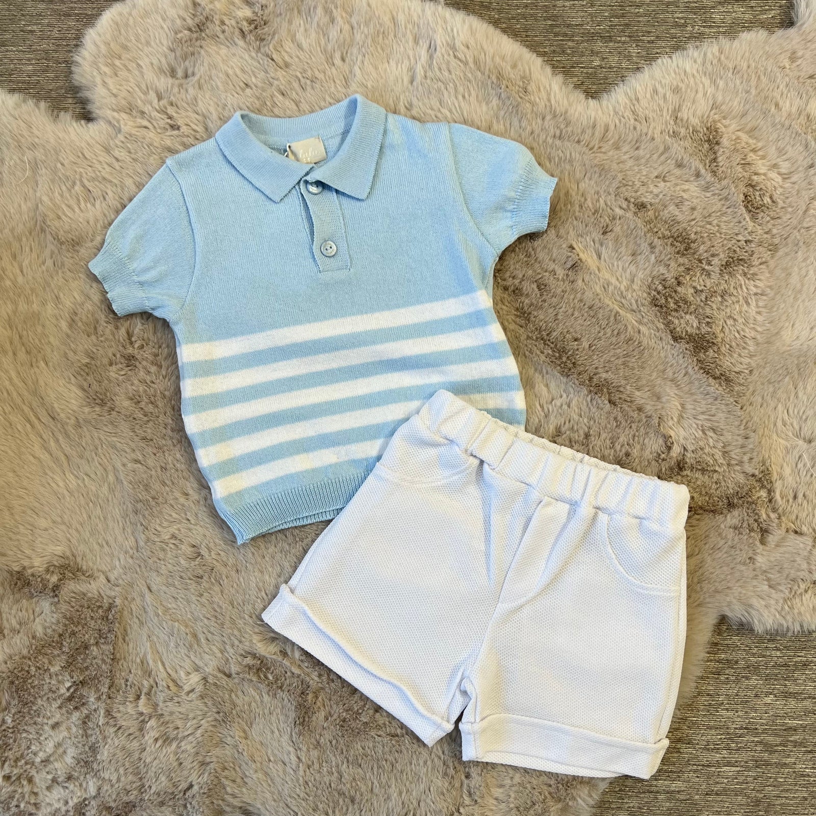 Coordinato 2 pezzi estivo bambino Lalalù polo e pantaloncino - dalla 6 alla 24 Mesi