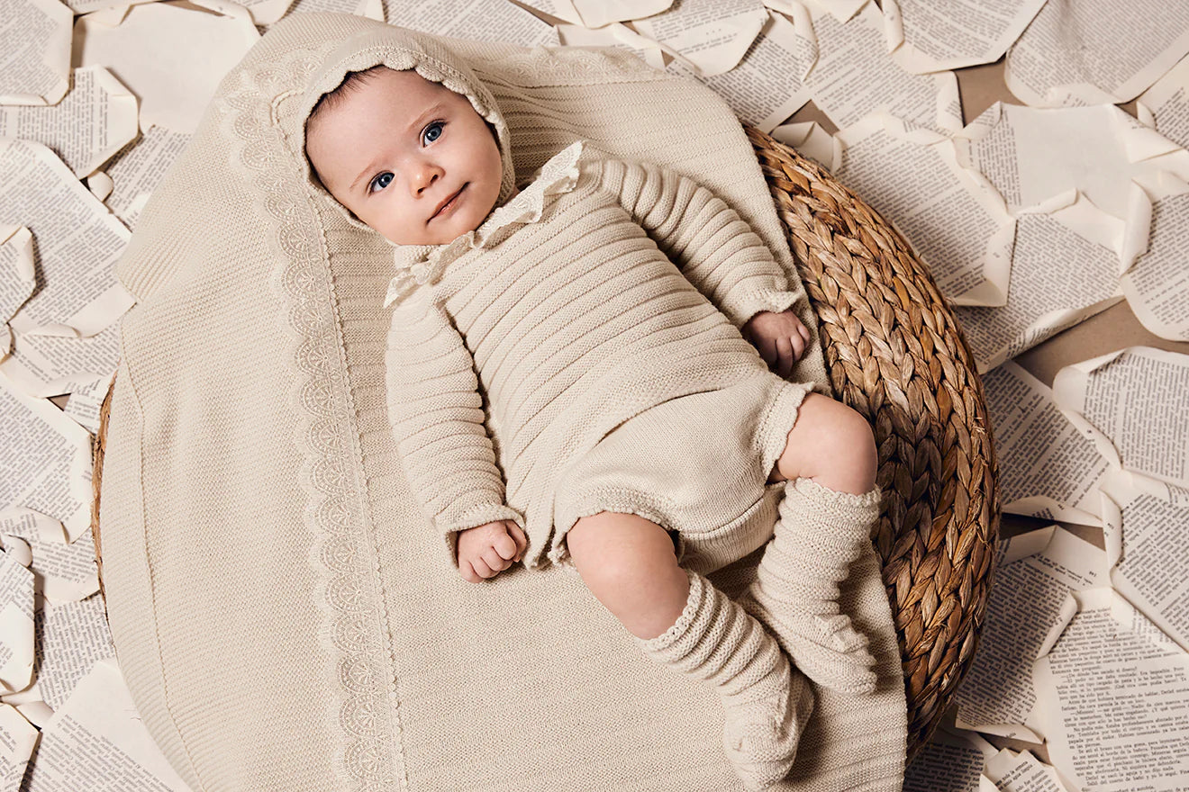 Set 4Pz beige con pizzo - Juliana