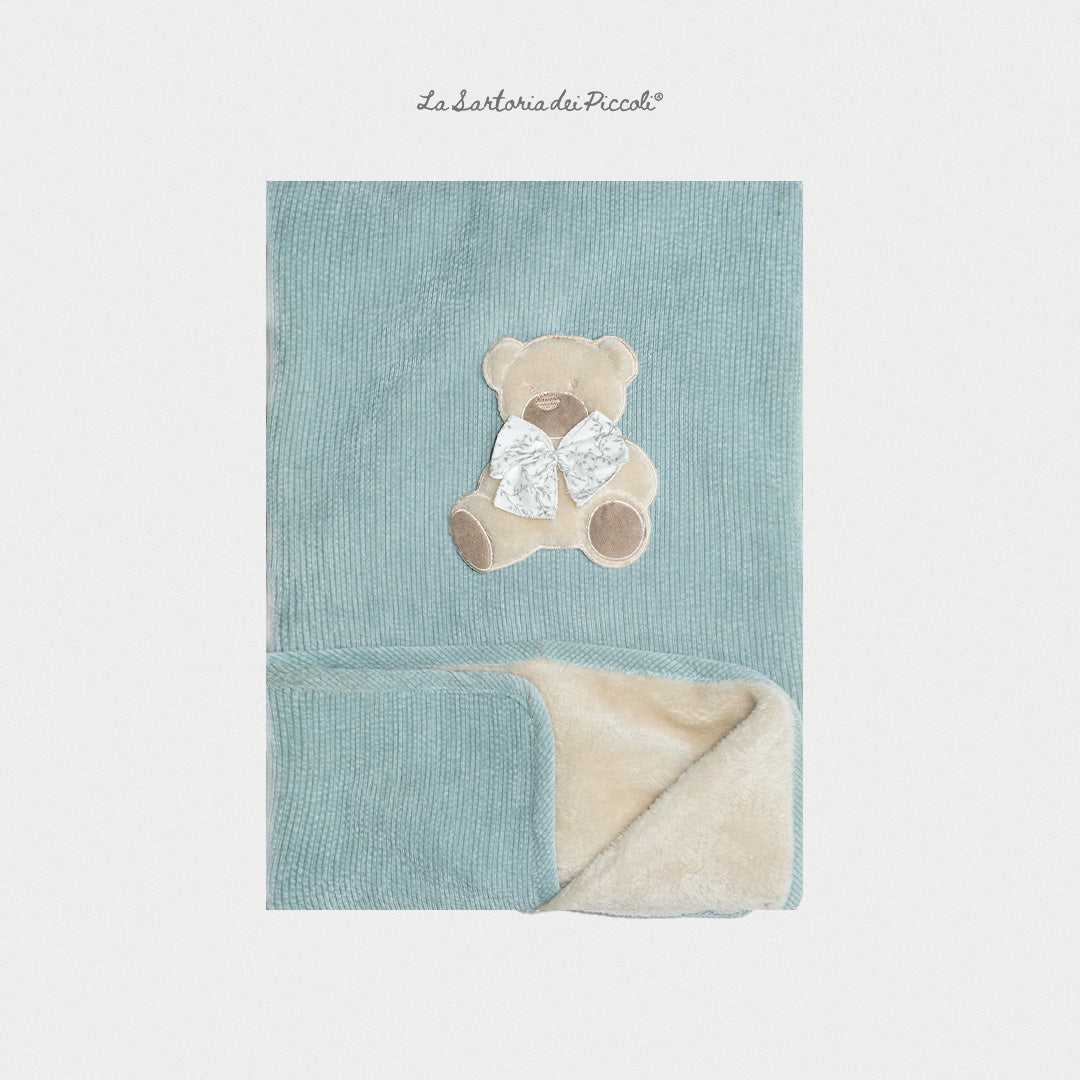 Coperta In Velluto Verde - La Sartoria Dei Piccoli
