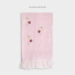 Copertina Lana Rosa con Fiori Ricamati - La Sartoria Dei Piccoli