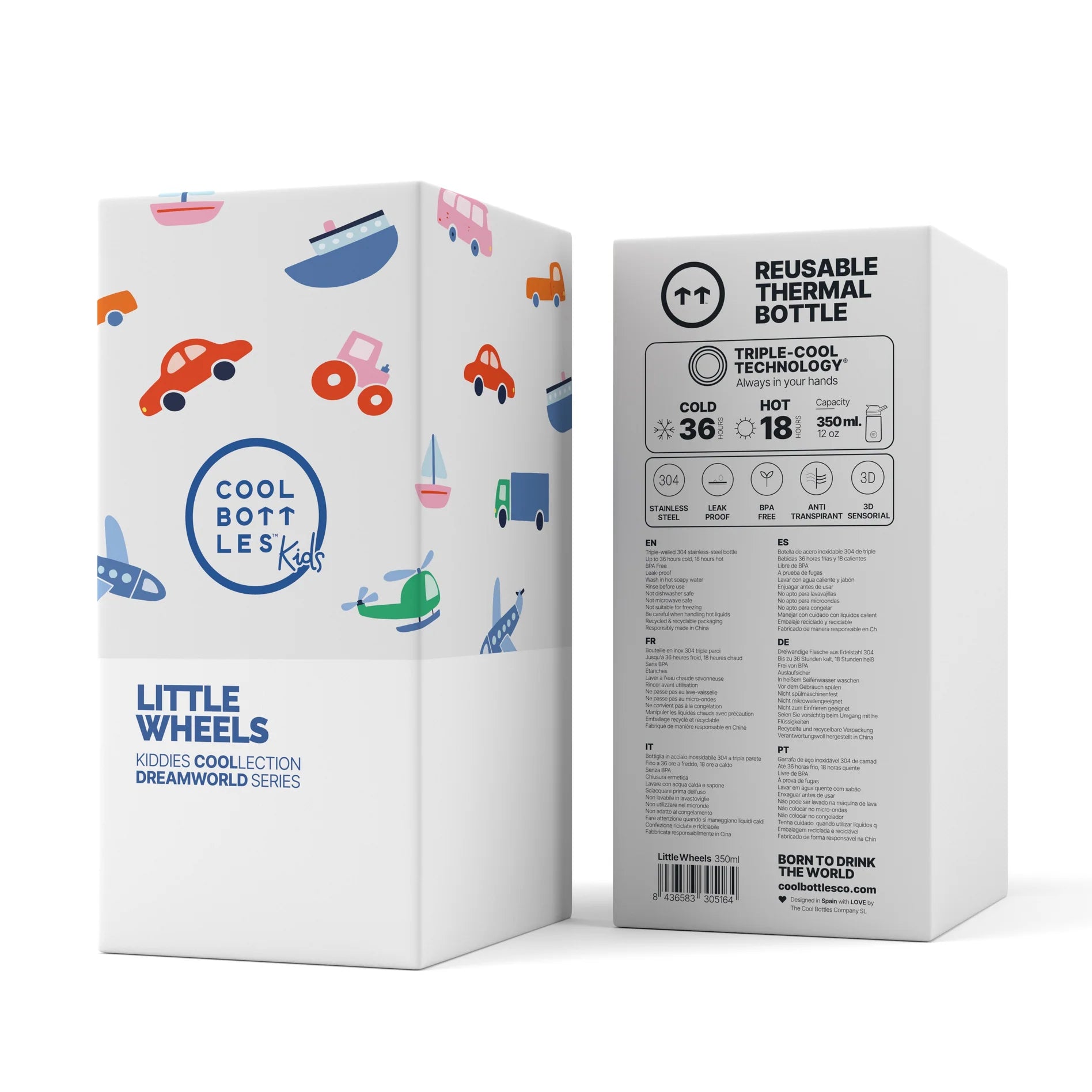 Borraccia Little Wheels 500ml - Cool Bottles