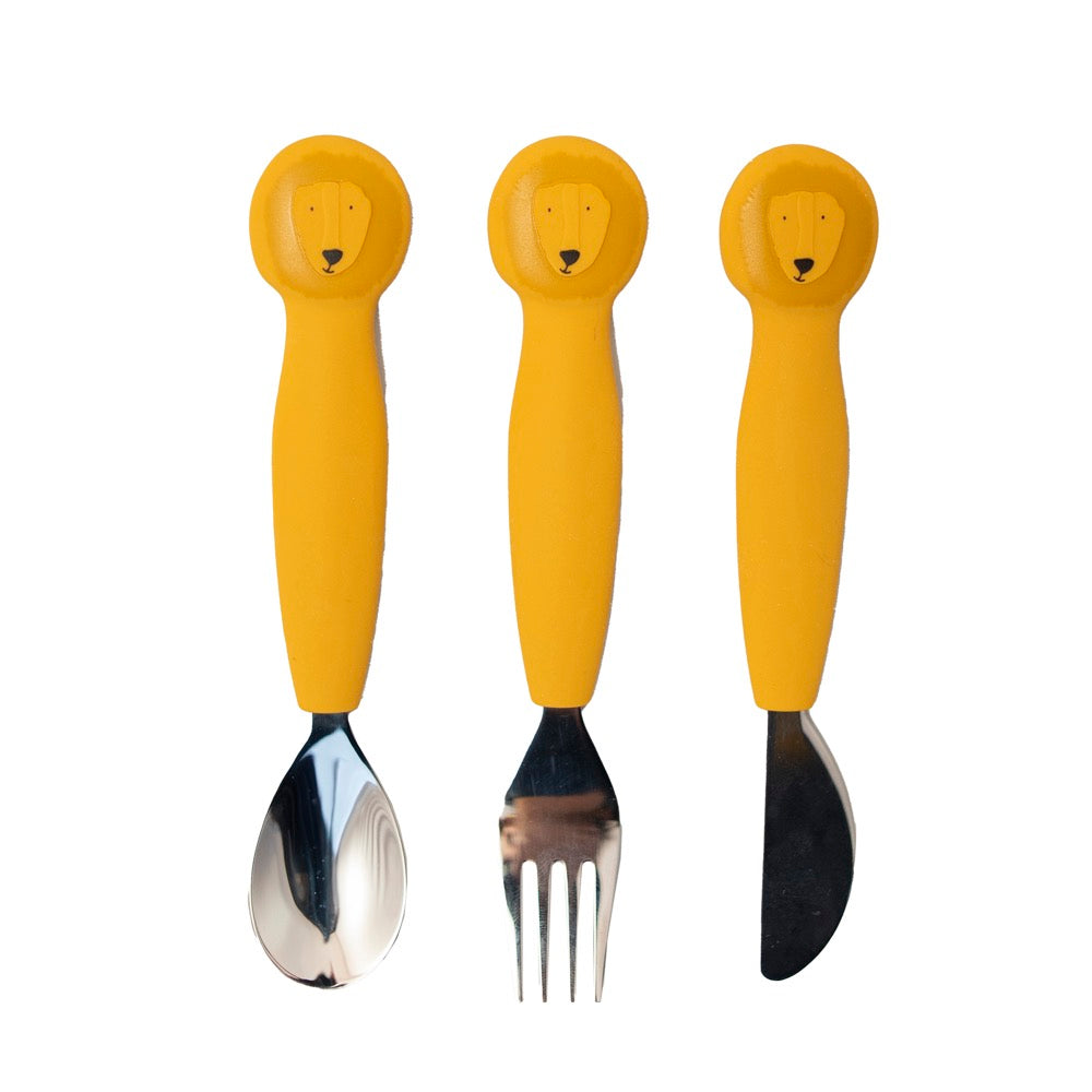 Set di posate in silicone confezione da 3 - Mr. Lion - Trixie