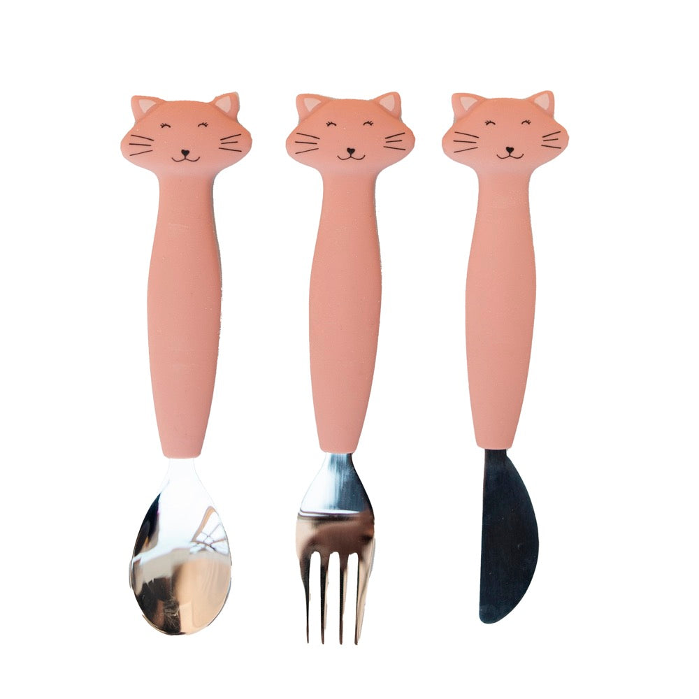 Set di posate in silicone confezione da 3 - Mrs. Cat - Trixie