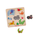 Puzzle in legno con 5 animali - Moulin Roty