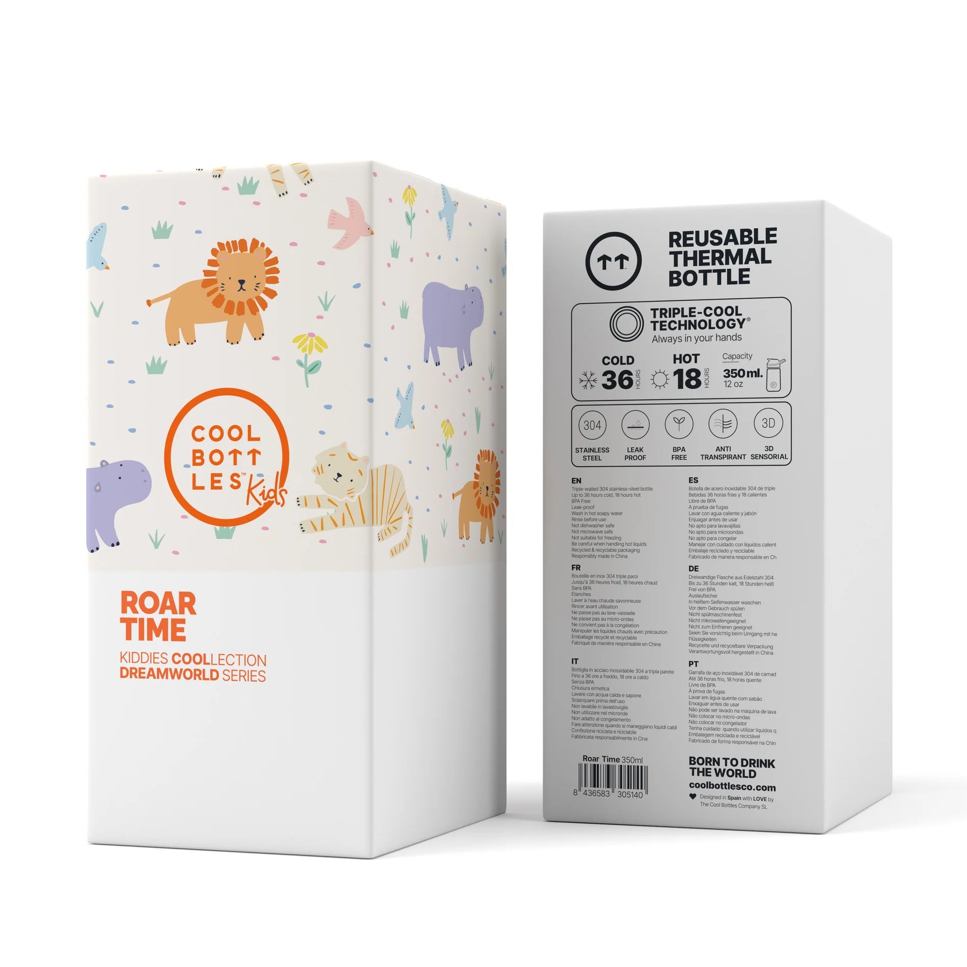 Borraccia Roar Time 350ml - Cool Bottles