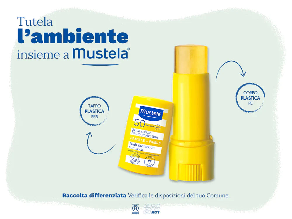 Stick Solare protezione alta per viso e labbra - Mustela