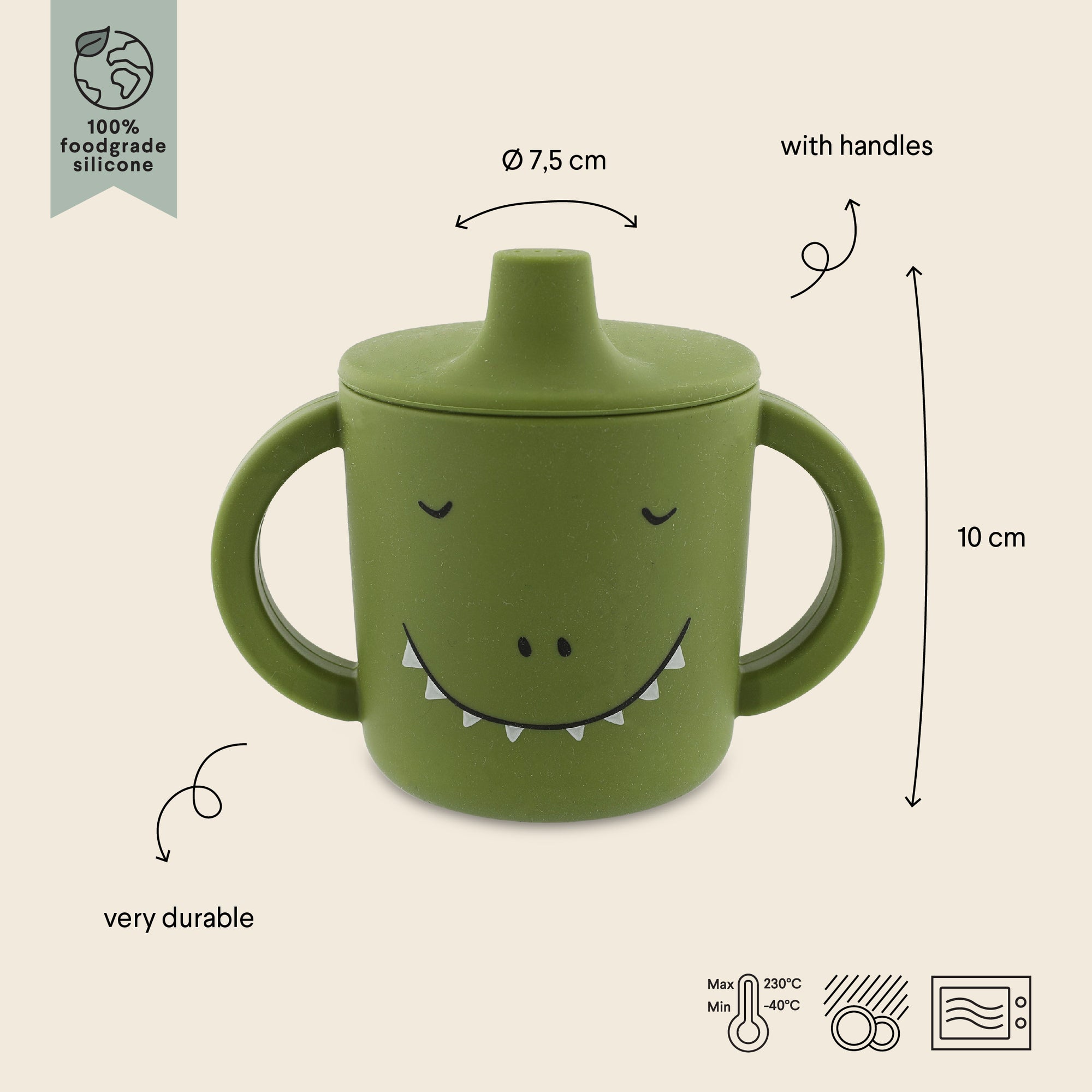 Tazza con beccuccio in silicone Mr. Dino - Trixie
