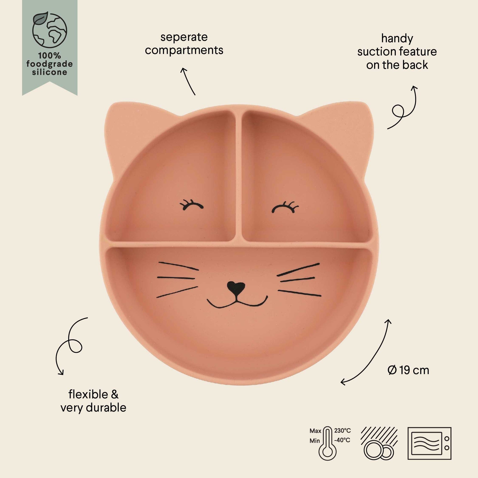 Piatto diviso in silicone - Mrs. Cat - Trixie