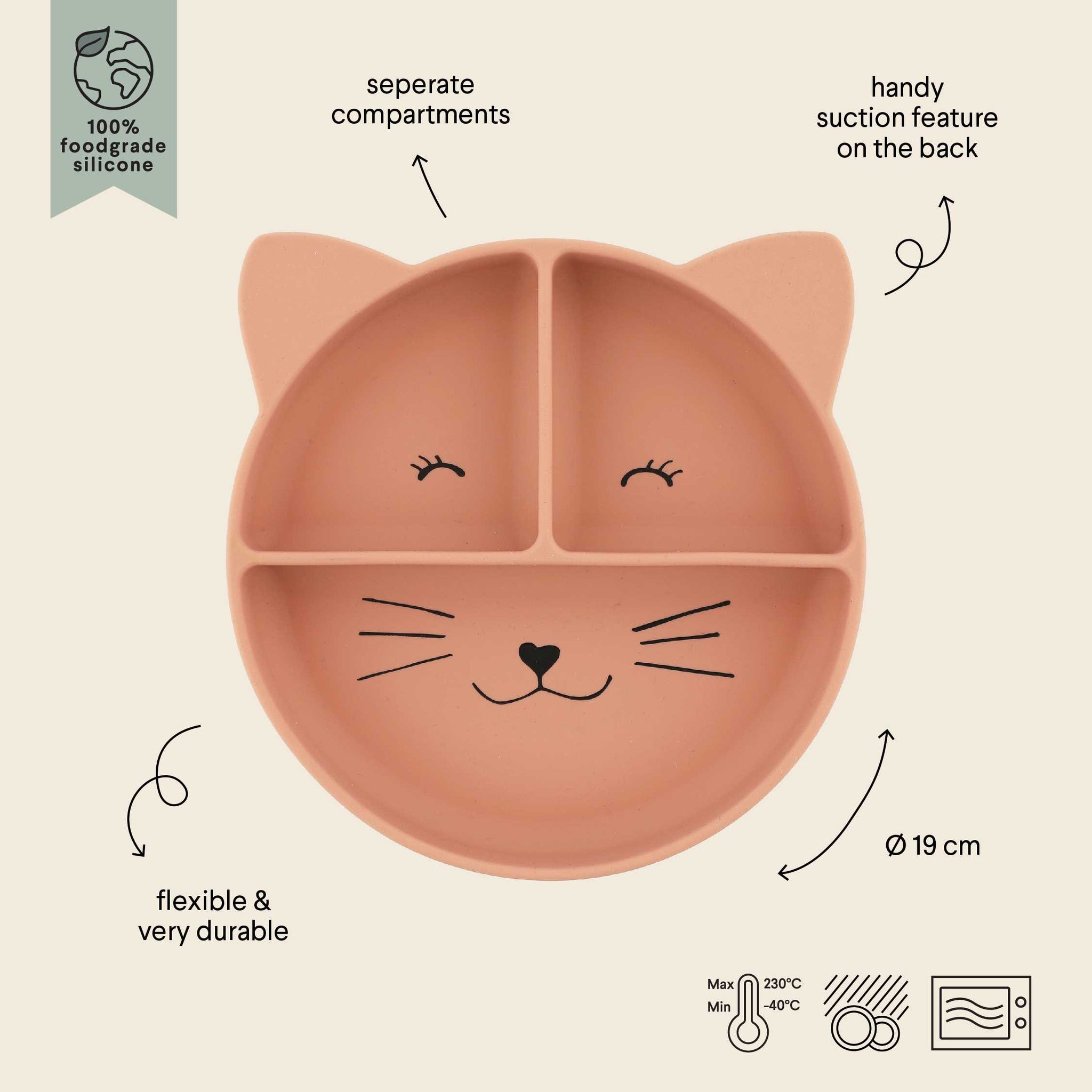 Piatto diviso in silicone - Mrs. Cat - Trixie