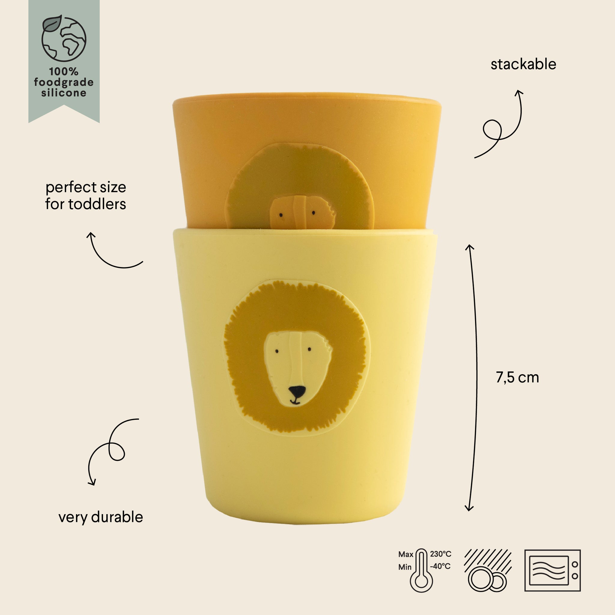 Set 2 bicchieri in Silicone Mr. Lion - Trixie