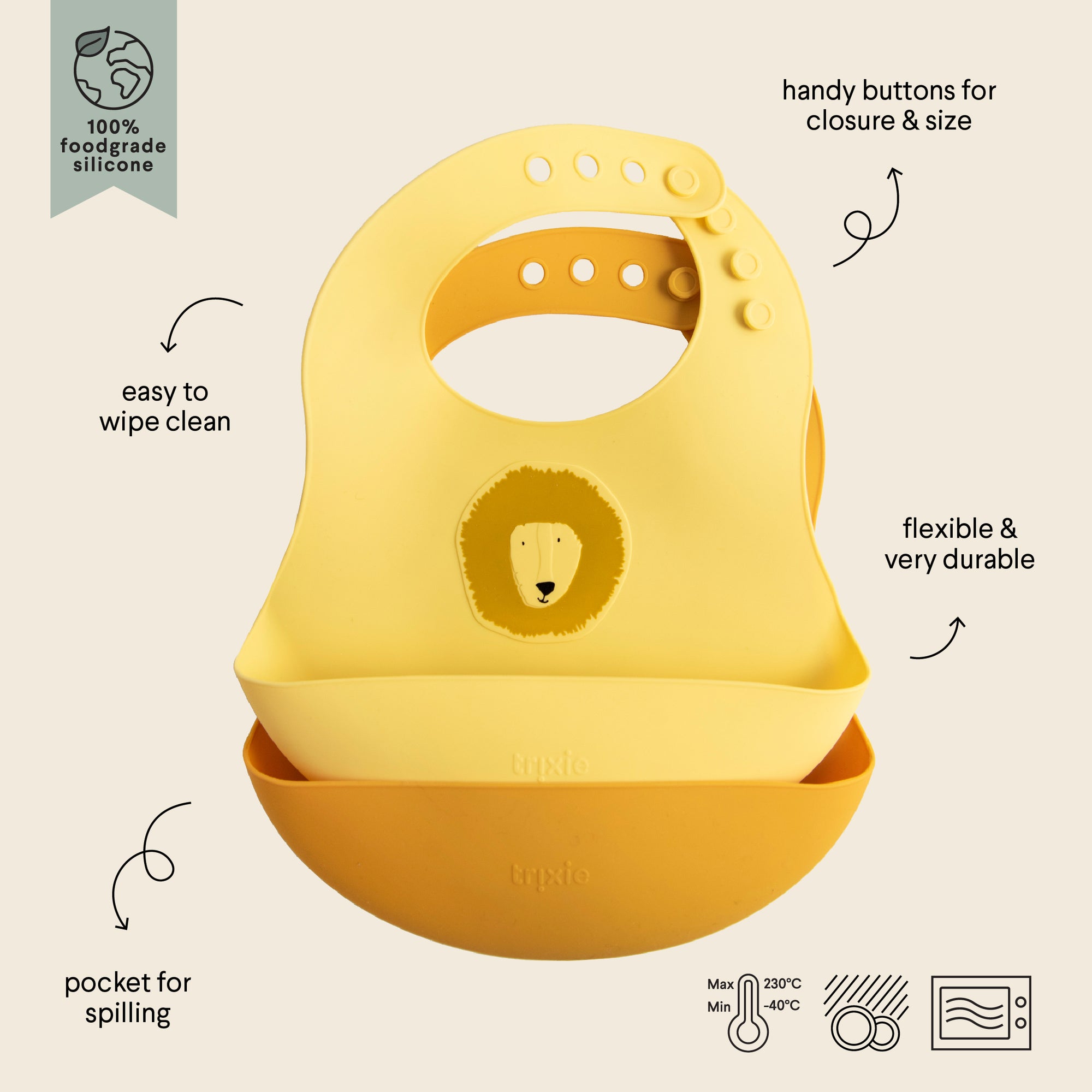 Bavaglino in silicone confezione da 2 Leone - Trixie