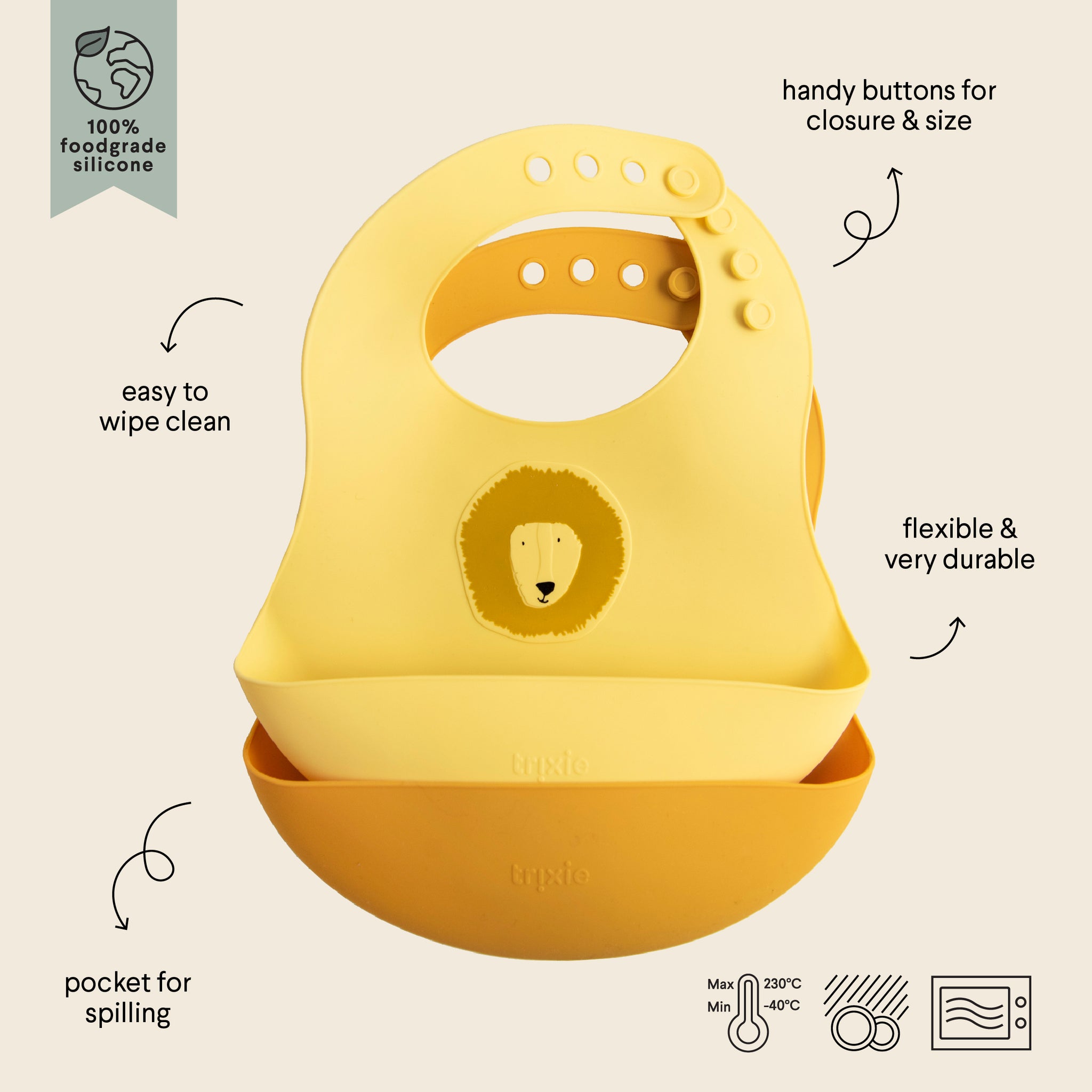 Bavaglino in silicone confezione da 2 Leone - Trixie