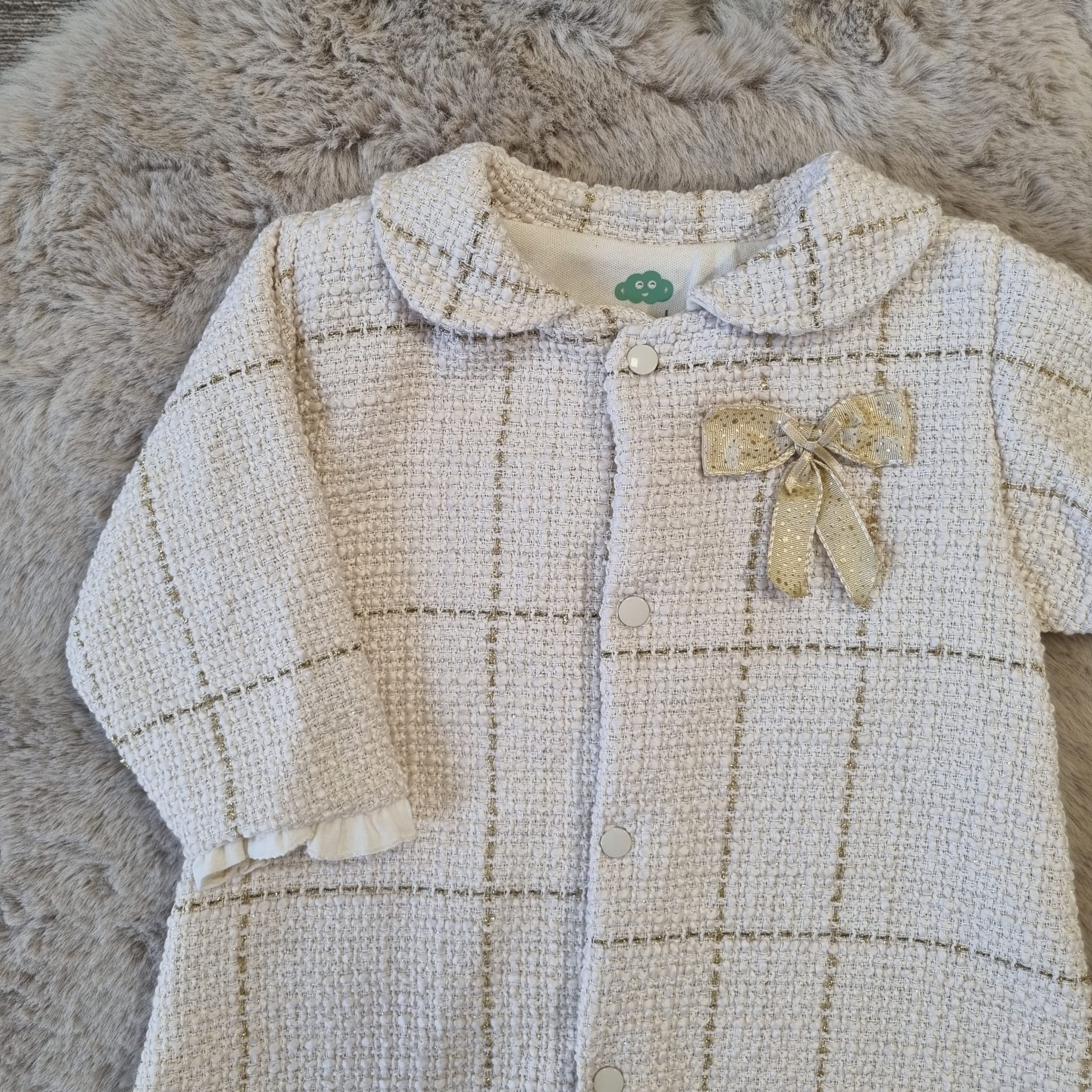 Cappottino Beige e oro con fiocco - Dalla 3 alla 12 mesi - FS BABY