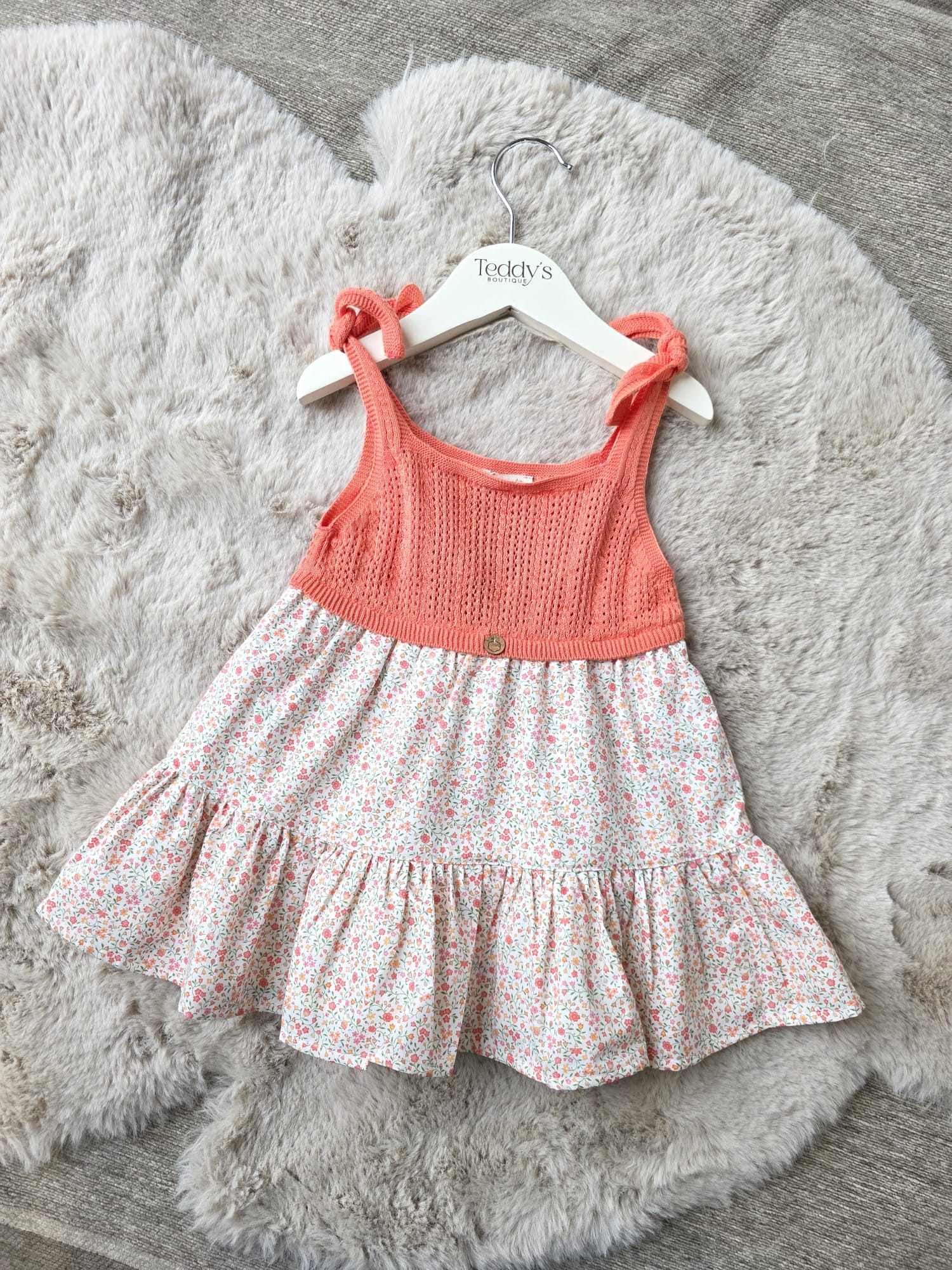 Abito Estivo con Corpino in Maglia e Gonna a Fiori - Wedoble