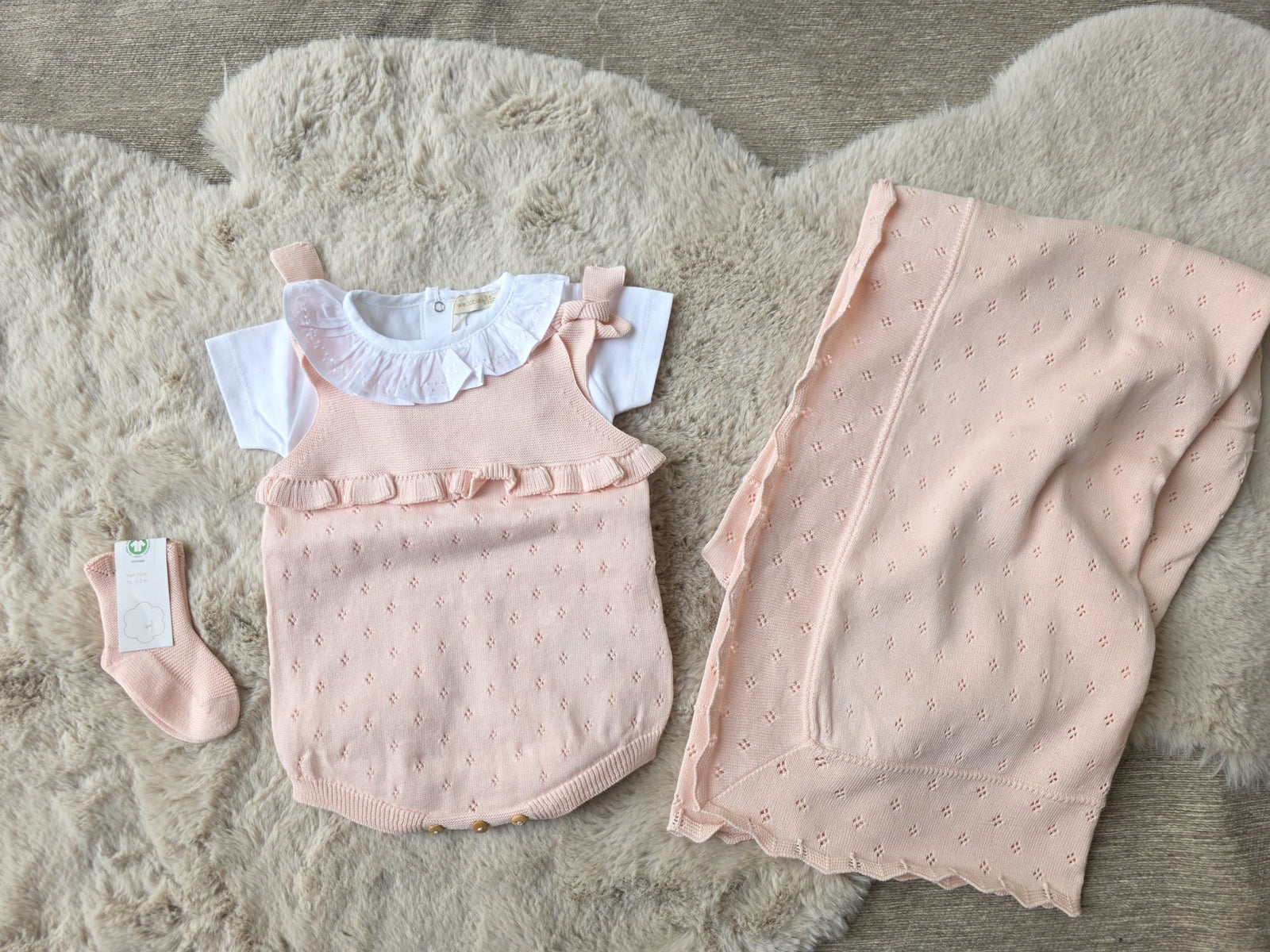 Pagliaccetto in Cotone Rosa Lavorato a Maglia - Wedoble