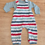 Salopette ciniglia rossa e azzurro - Babybol