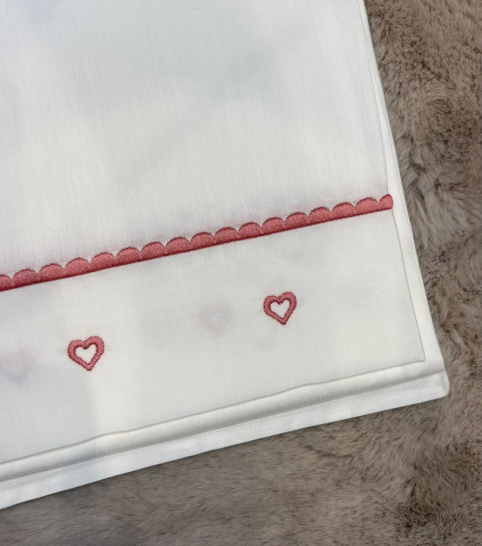 Set 3Pz lenzuolino con ricamo rosa malva - Marlù