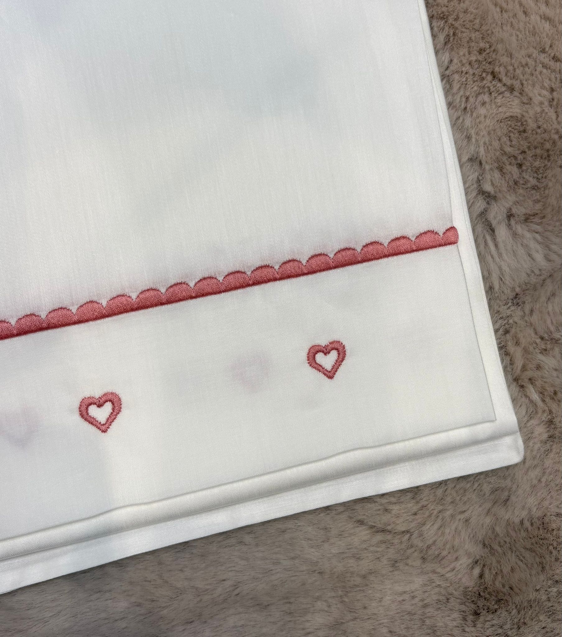 Set 3Pz lenzuolino con ricamo rosa malva - Marlù