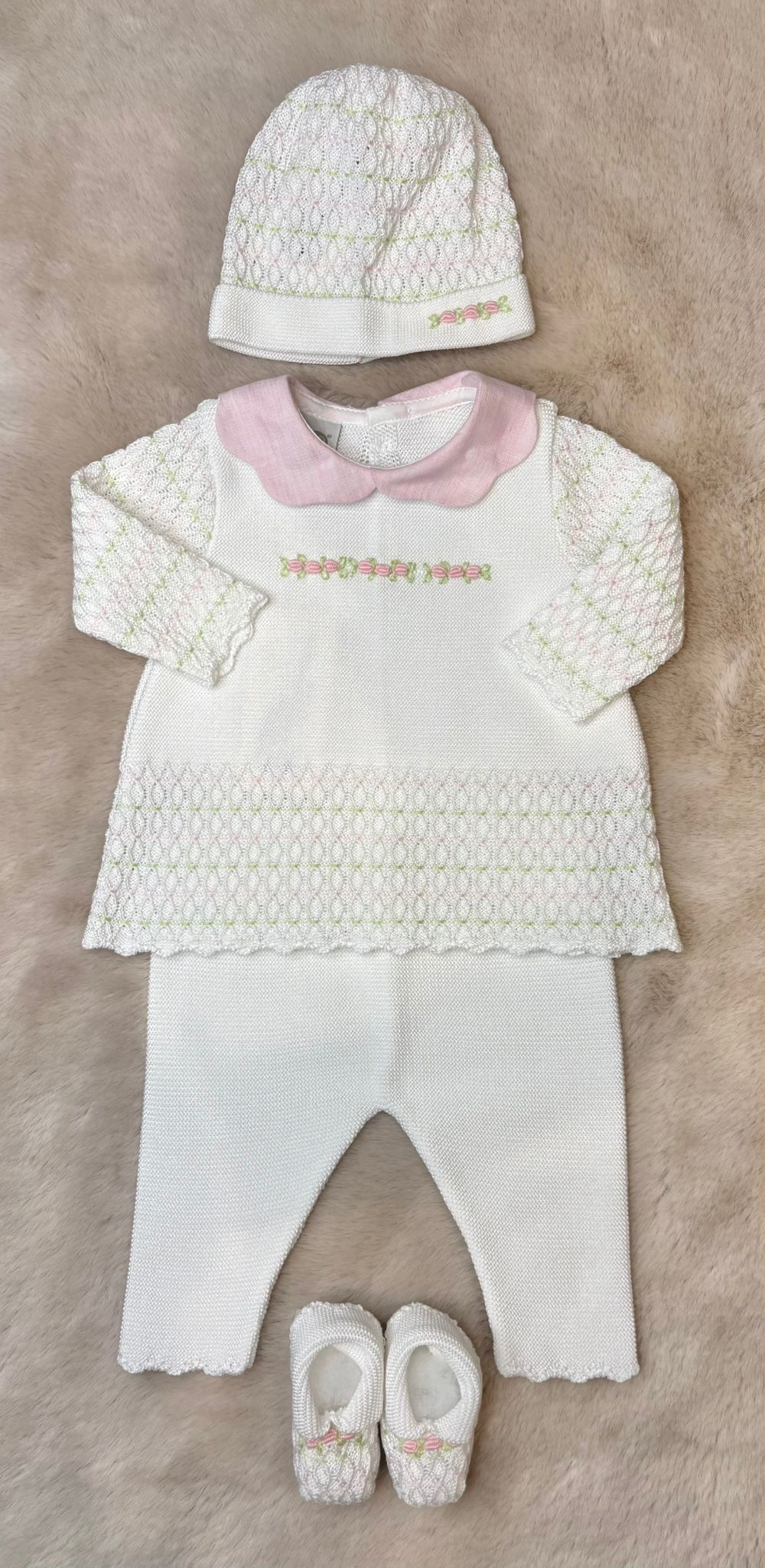 Completo 4Pz con ricamo roselline - Marlù