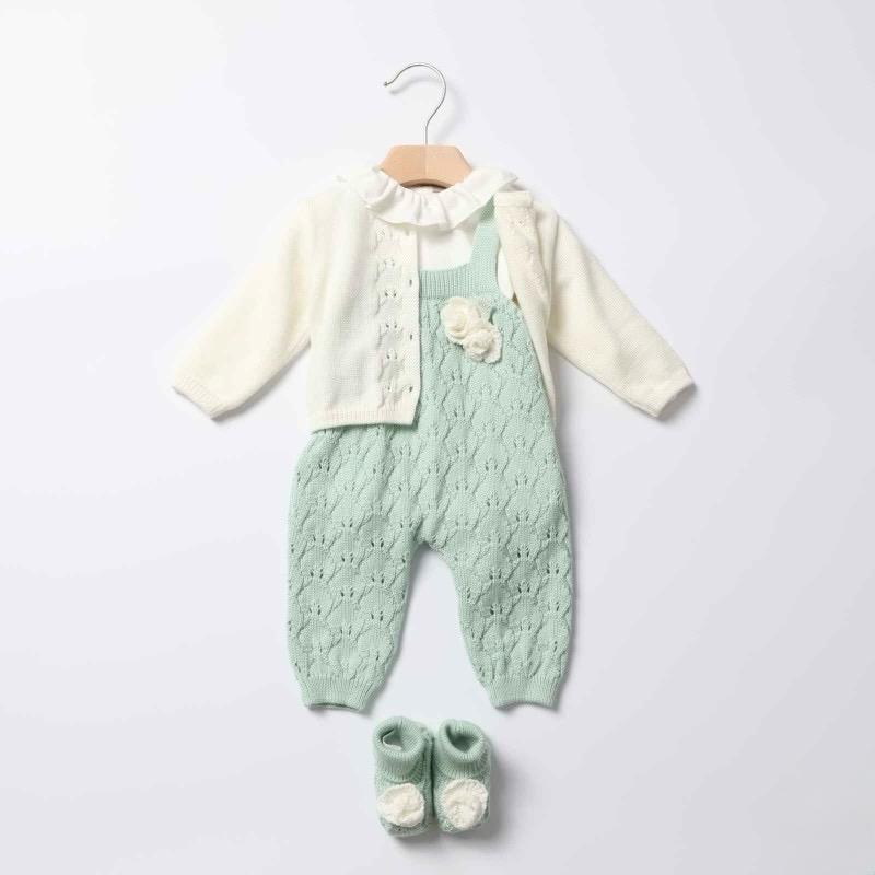 Set Nascita in Pura Lana Verde salvia - Marlù