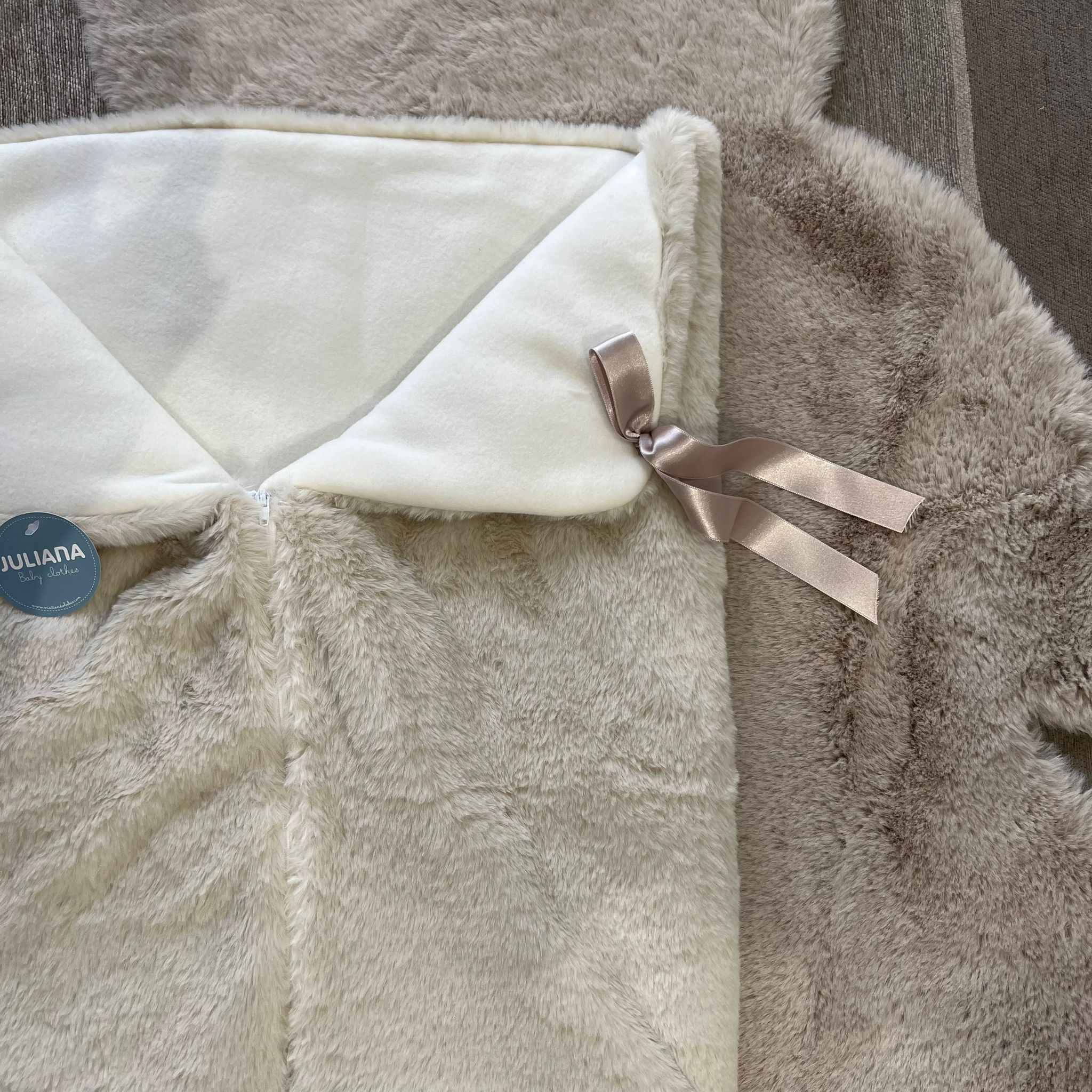 Baby sacco beige in misto lana - Juliana