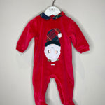 Tutina in ciniglia rossa natalizia bimbo fino alla 6 mesi - Lalalù