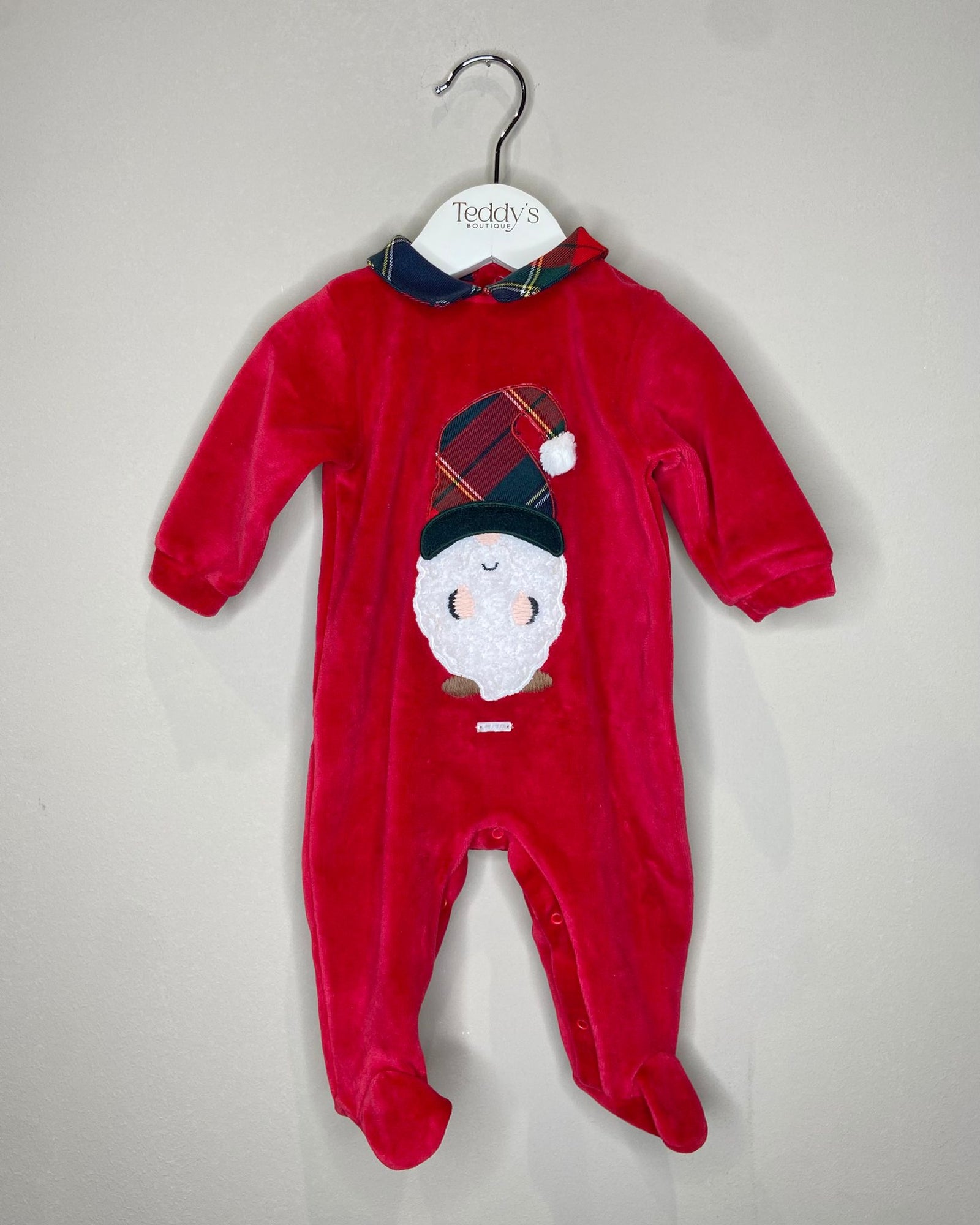 Tutina in ciniglia rossa natalizia bimbo fino alla 6 mesi - Lalalù