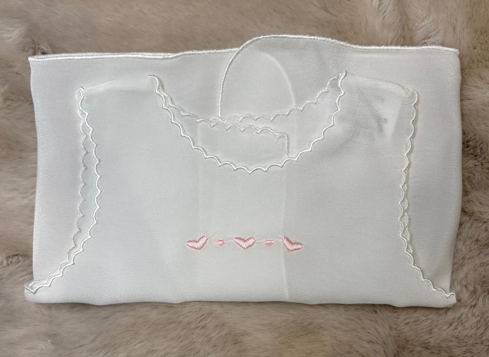 Camicetta della fortuna con ricamo rosa 100% seta - Marlù