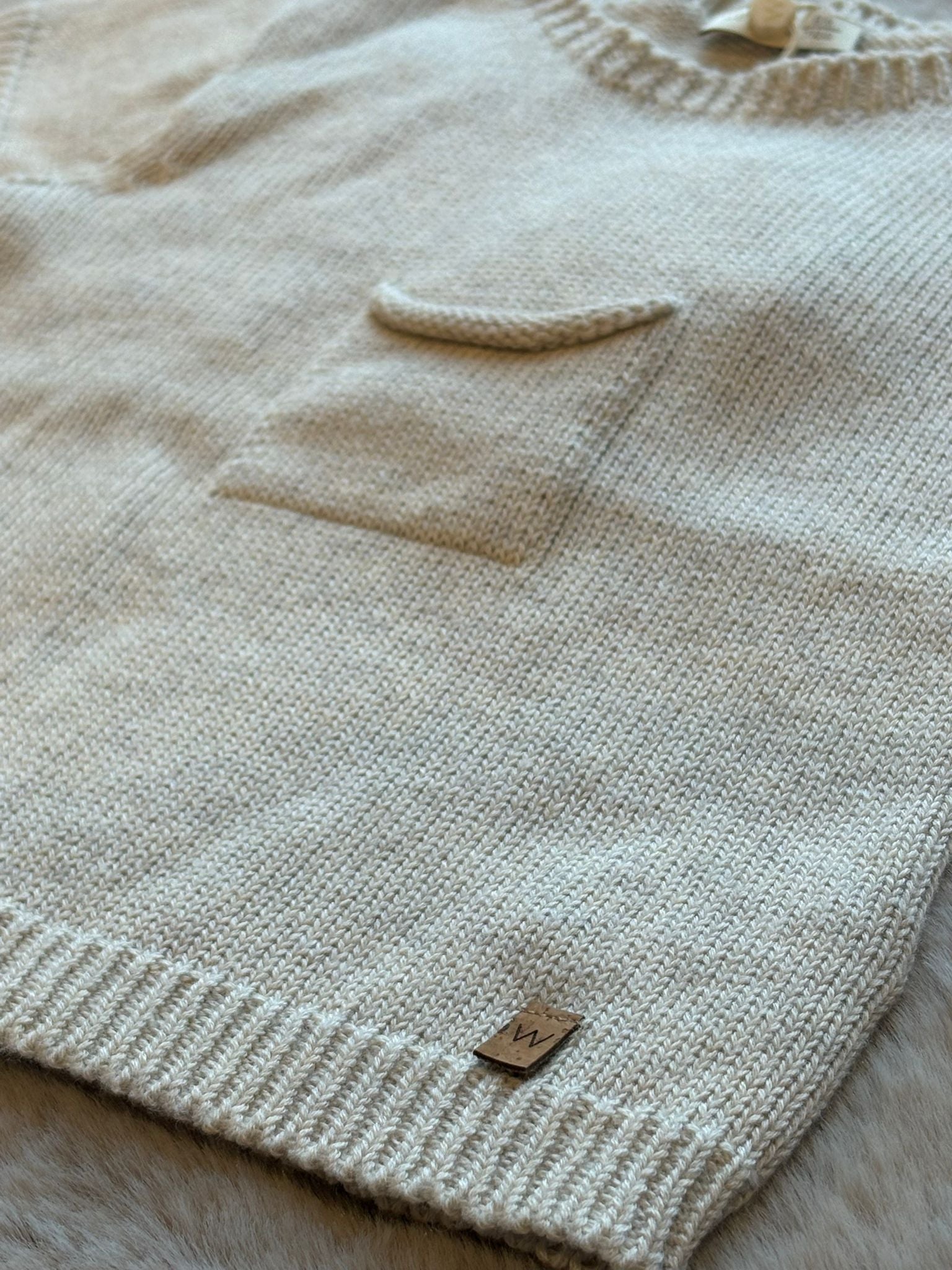 Maglietta beige in maglia - Wedoble