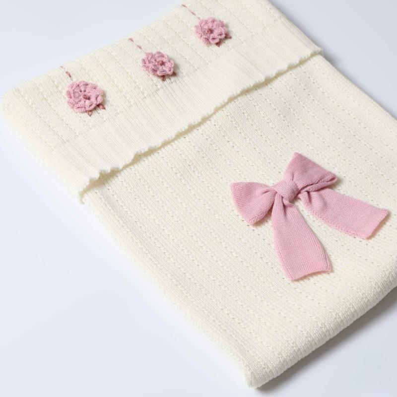 Coperta in Pura Lana Det. Fiocco - Marlù