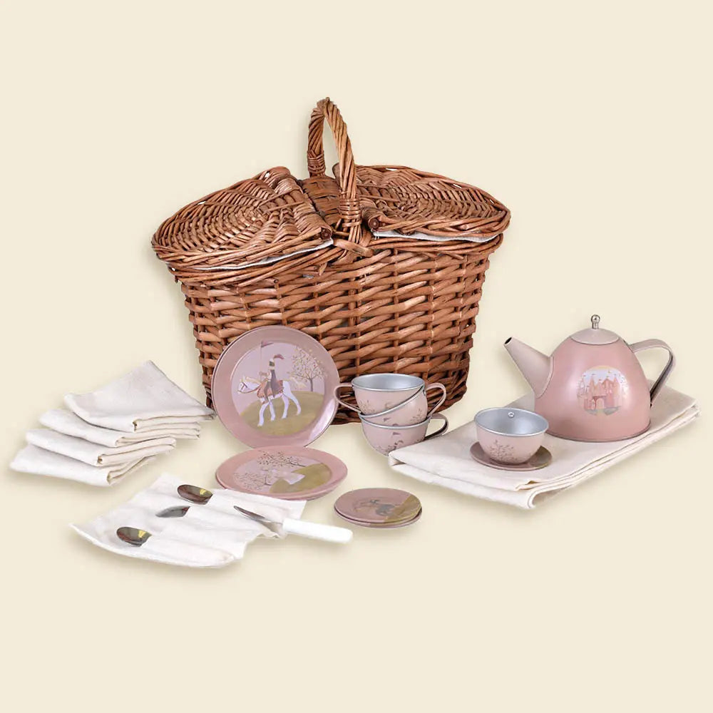 Set da tè in latta Principessa in un cestino - Egmont Toys