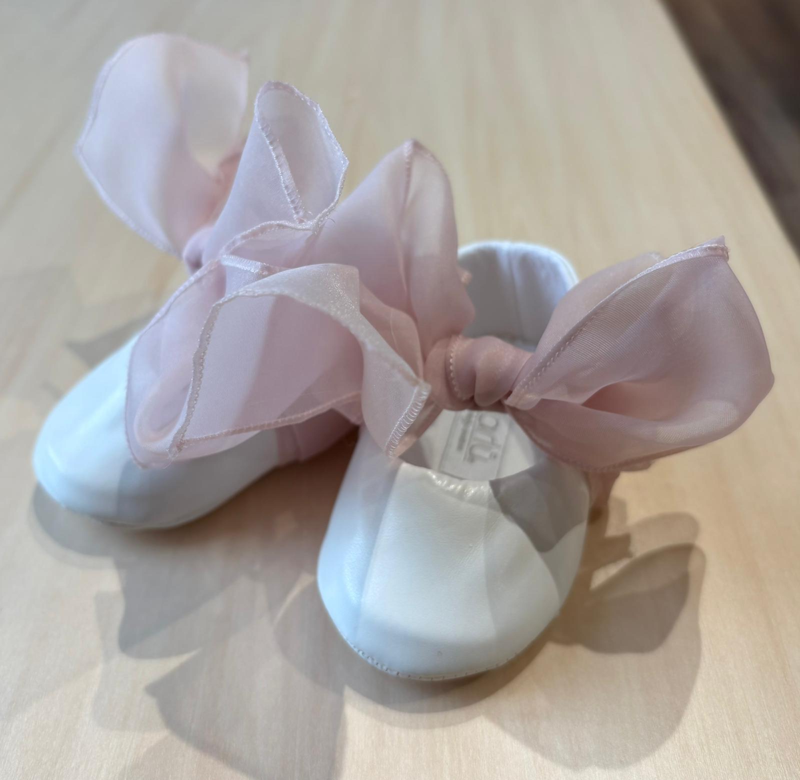 Ballerine Cerimonia con Fiocco Rosa Regolabile - Marlù