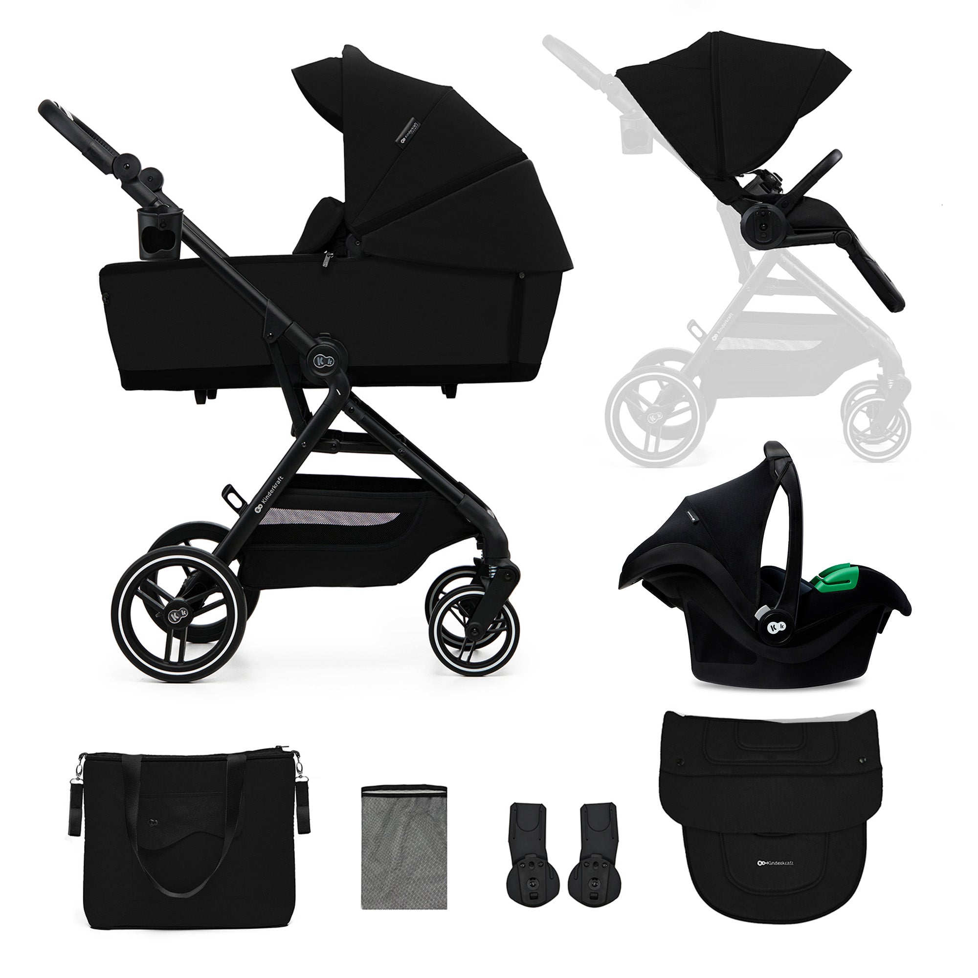 Passeggino 3in1 YOXI Nero - Kinderkraft